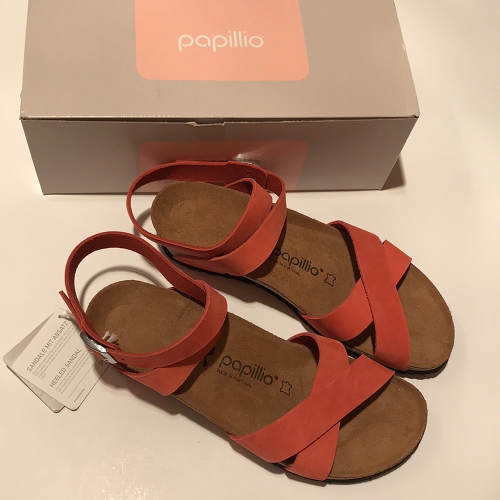 NWT PAPILLIO BIRKENSTOCK LOLA CORAL SANDAL 10 41 - Picture 3 of 9